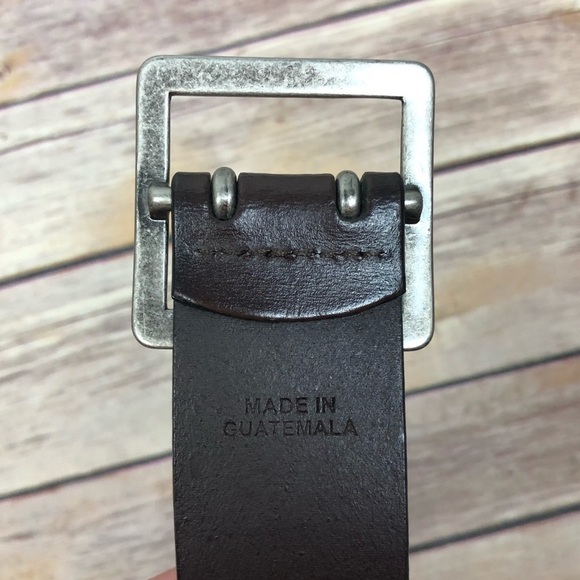 LEATHER Belt | Dark Brown Brush Silver Small - Picture 3 of 4